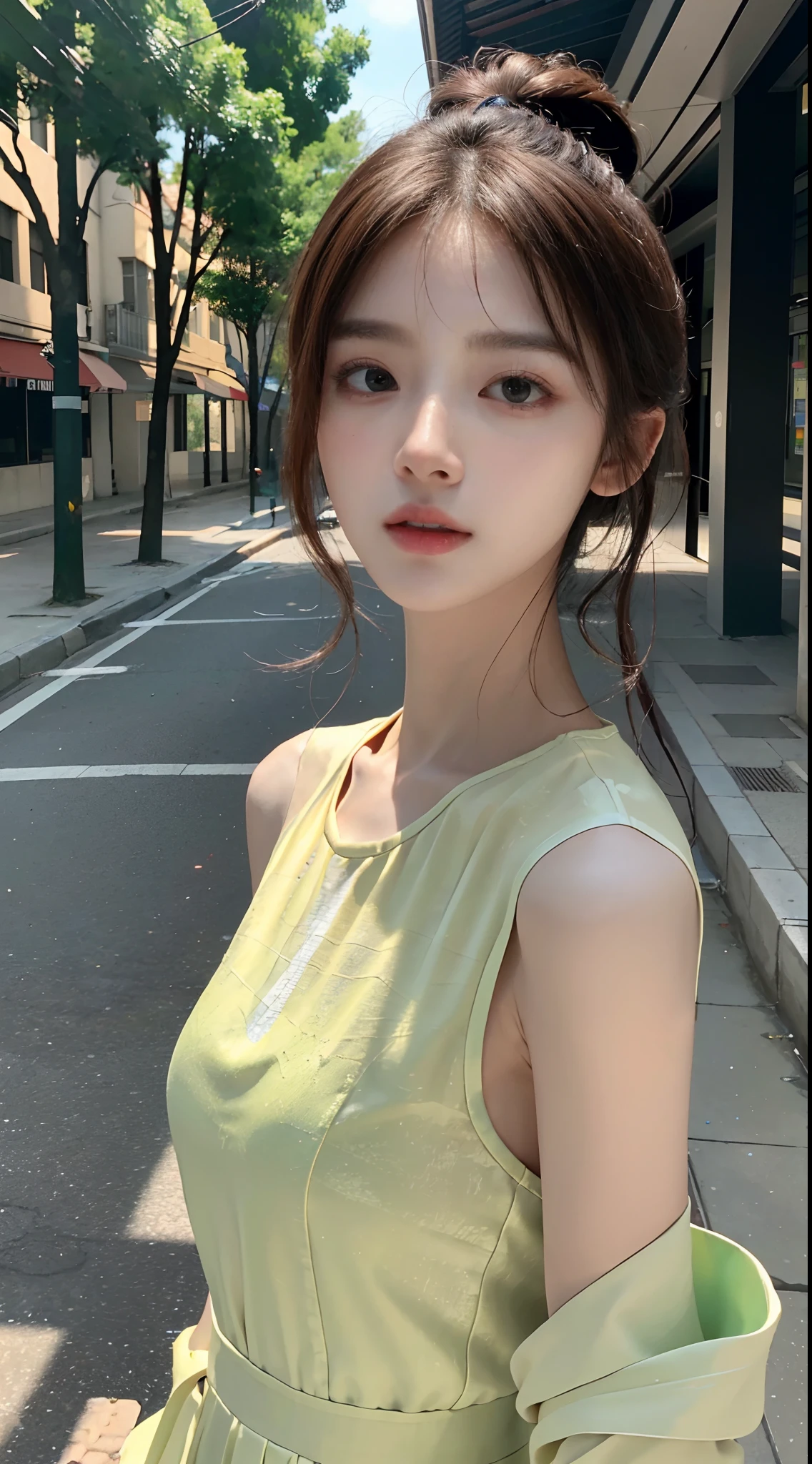 ((high quality, masterpiece:1.4)), 1girl, ((elegant, majestic, beautiful, korean, upper body, street clothes:1.4, pretty face, noon, street background:1.2)), absurdres, high details, intricate, intricate details, sharp focus, screen space reflextions, RTX, edge lighting, rim light, rim lighting, best lighting, 8K, HD, Full-HD, Ultra-HD, Super-Resolution, Megapixel, Refreshing, Lumen Reflections, TXAA, De-Noise, Shaders, Post Processing, Post-Production, insanely detailed and intricate, hypermaximalist, hyper realistic, super detailed