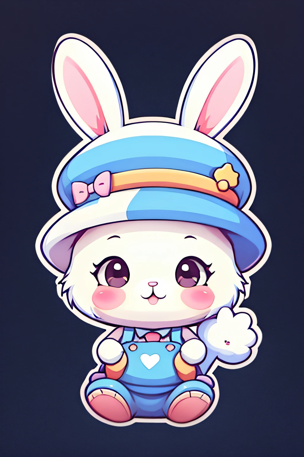 戴着警察帽子的可爱兔子