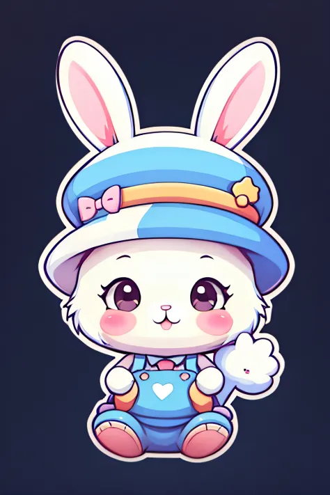 cute bunny wearing a police hat