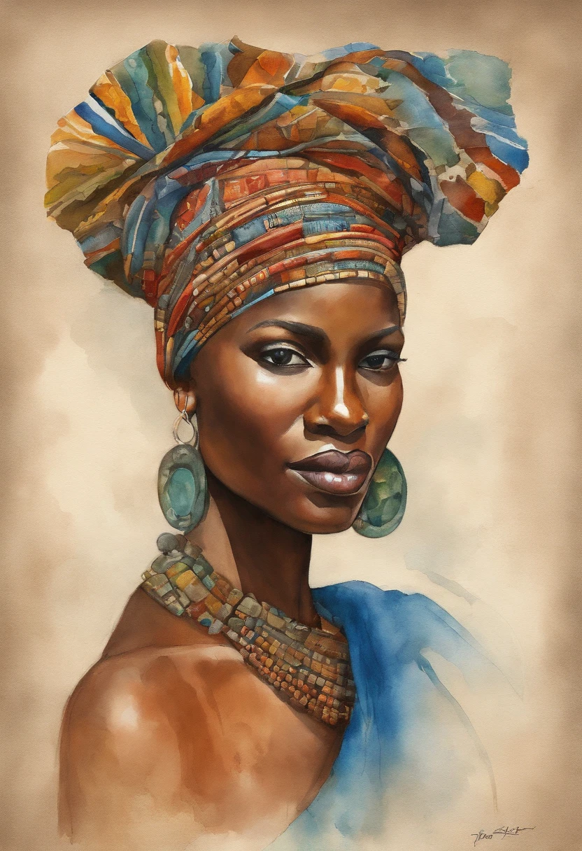 A painting of a woman with a turban and earrings - SeaArt AI