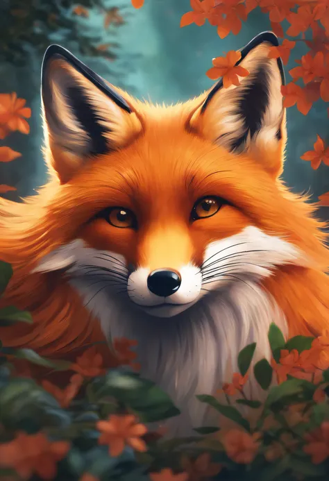 cute fox coloring - SeaArt Al - Free Al Art Generator