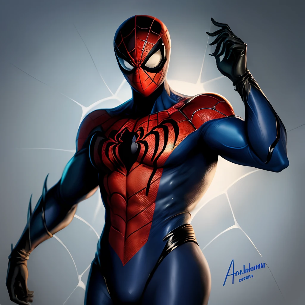 Spider - man in a blue and red suit with a spider - man mask - SeaArt AI