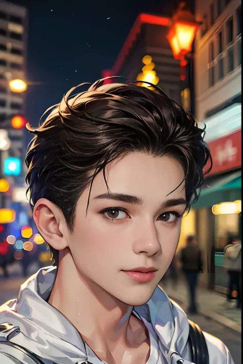 (absurdres, highres, ultra detailed, HDR), masterpiece, best quality, 1boy, handsome, short hair, finely eye and detailed face, ...