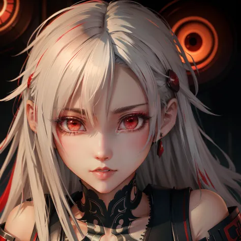 White hair and red eyes