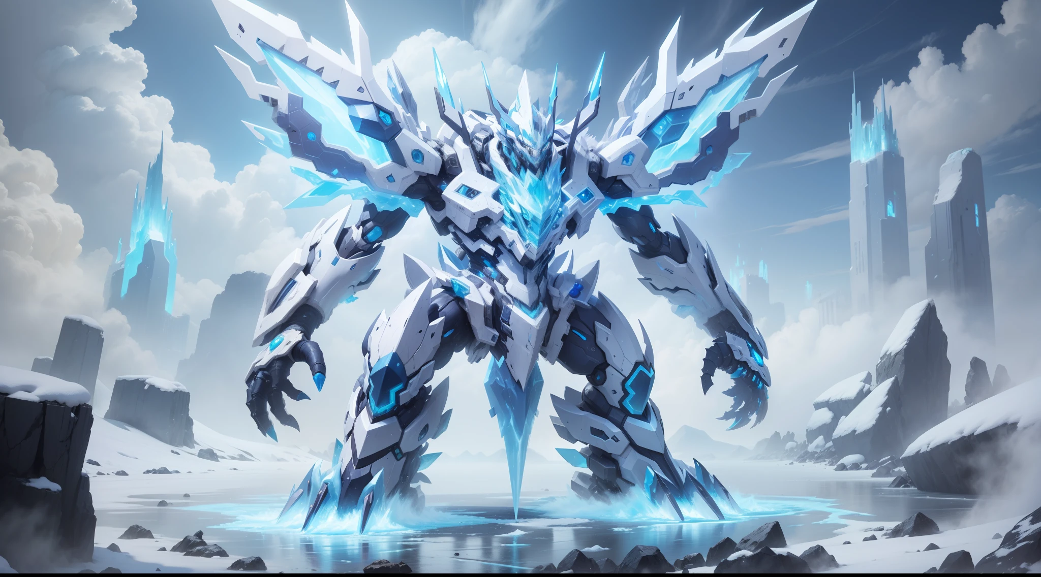 Zoid Digimon elemental ice, skill power ice concept art fantasy - SeaArt AI