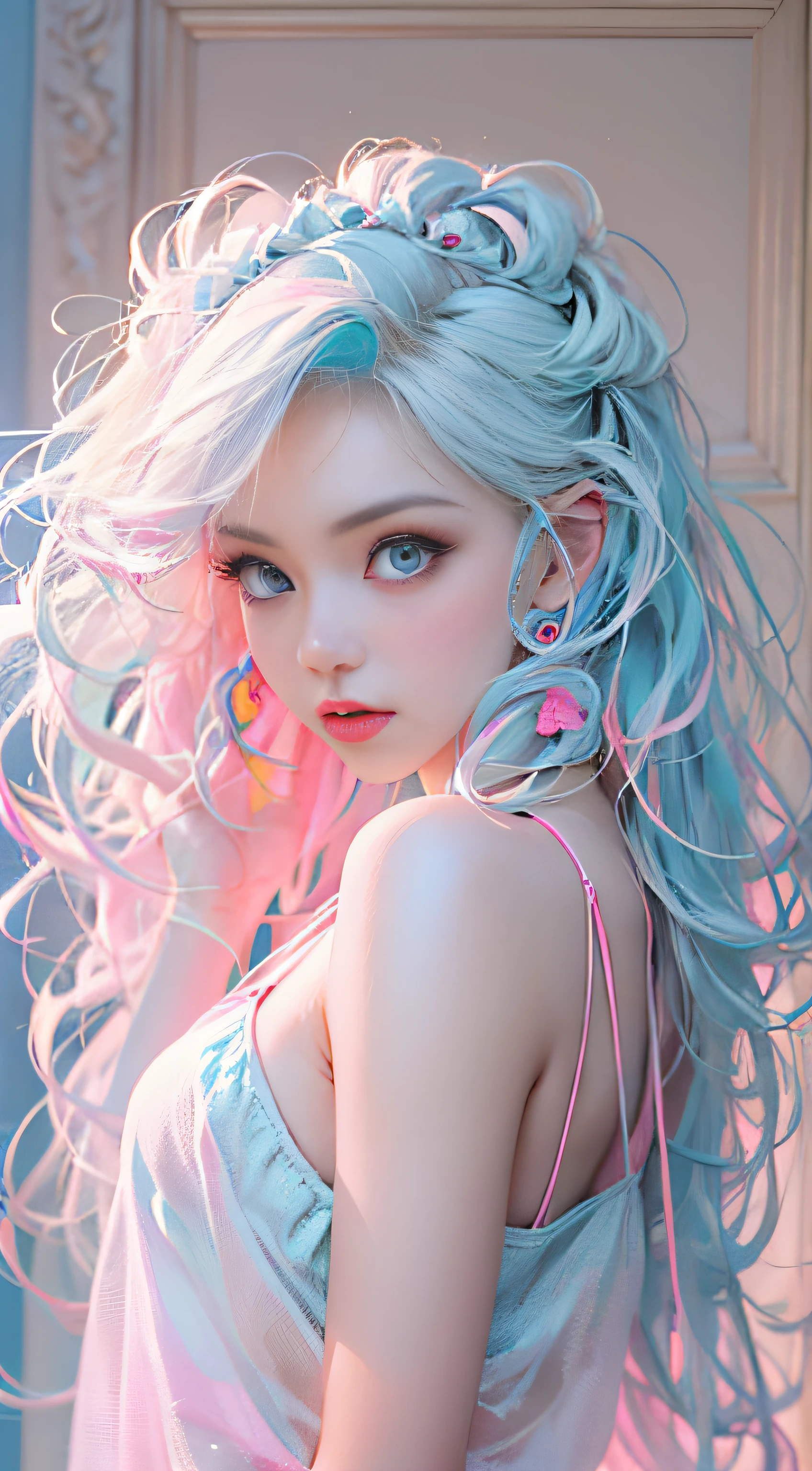 A Close Up Of A Woman With Long Hair Wearing A Dress - Seaart Ai