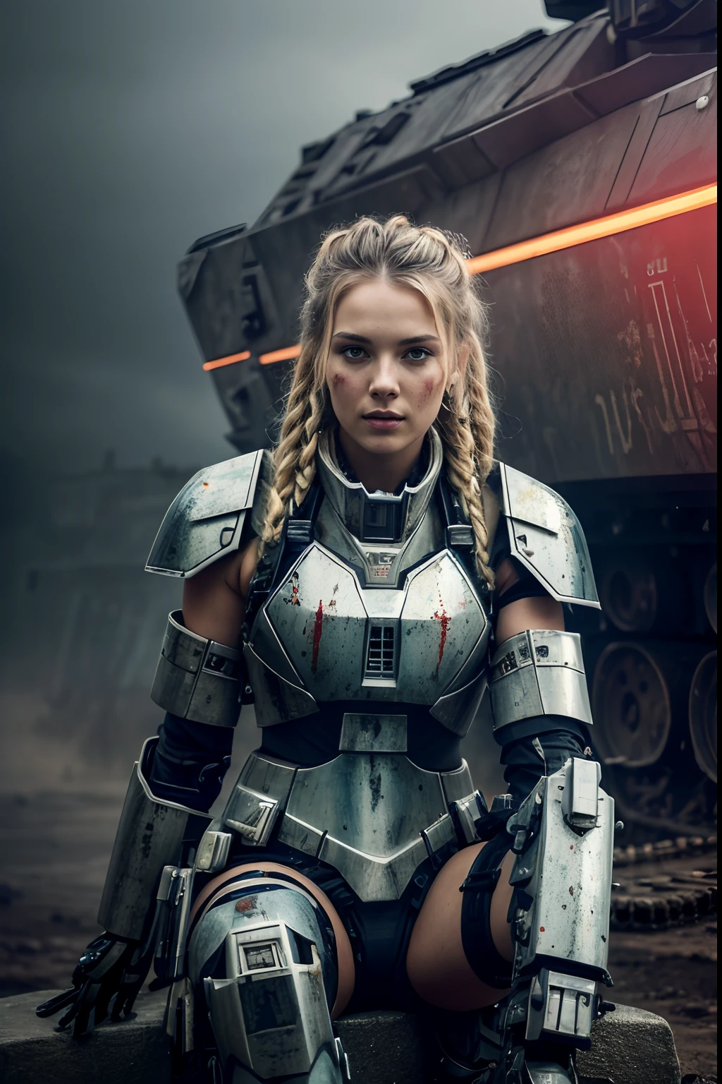 Attractive Nordic Woman in Tactical Military Cosplay