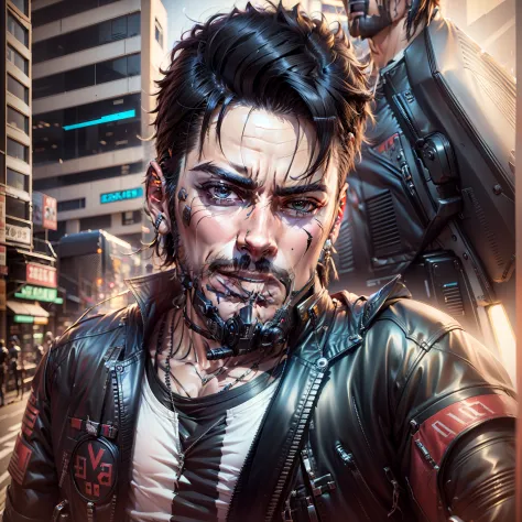 change background cyberpunk handsome boy realistic face. 8k ultra realistic