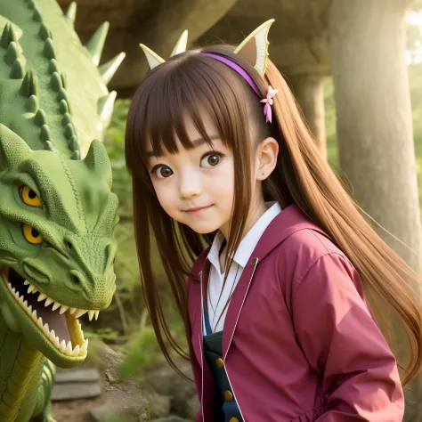 little girl Reiko , happiness , inspiration from anime: A 5,000-year-old herbivorous dragon is being unjustly evil