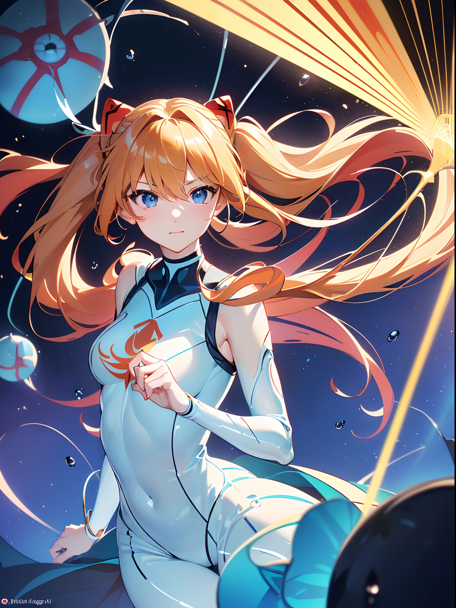 ((souryuu asuka langley,headgear,blue sundress,smooth thighs,Blonde,side twintails)),(Glowing eyes:1.233), diffuse reflection, high-profile, majestic,(sexy posture,evil smile,blushing,adorable face,bishoujo,kawaii,)(Beautiful and detailed eyes:1.3),1girl,Solo,(Masterpiece,Best quality, offcial art,Target the audience, Beautiful and aesthetic:1.2),(超高分辨率,Golden ratio), (4K),(looking from above,bent over),(((a girl is holding oil paper umbrella))),Wariza,Floating hair, (((Blue planet,butterfly mountain,raindrops,rainbow,blooming,glowing light),cinematic lighting,natural lighting,good lighting,ray tracing,Greatest optical vision painting)),(photo maping, Physically-based rendering,automatic white balance),Amazing,Sharp focus,(((holographic))), (((high detailed skin,)))Dynamic lighting,Intricately detailed clothing,Watery eyes,(masterpiece sidelighting),(busty body,a sexy girl,The sheen),[[Delicate fingers and hands:0.55]::0.85],(Detail fingers),((((BREAK,Design an image with a fisheye lens effect, capturing a wide field of view with a distinctive, curved perspective.BREAK,)))Superior photographic quality,((extremely_Detailed_Eyes_and_face)),(Disheveled hair),Movie girl,Brilliant,drifting Nebula,ethereal, glossy ,striking contrast,high saturation