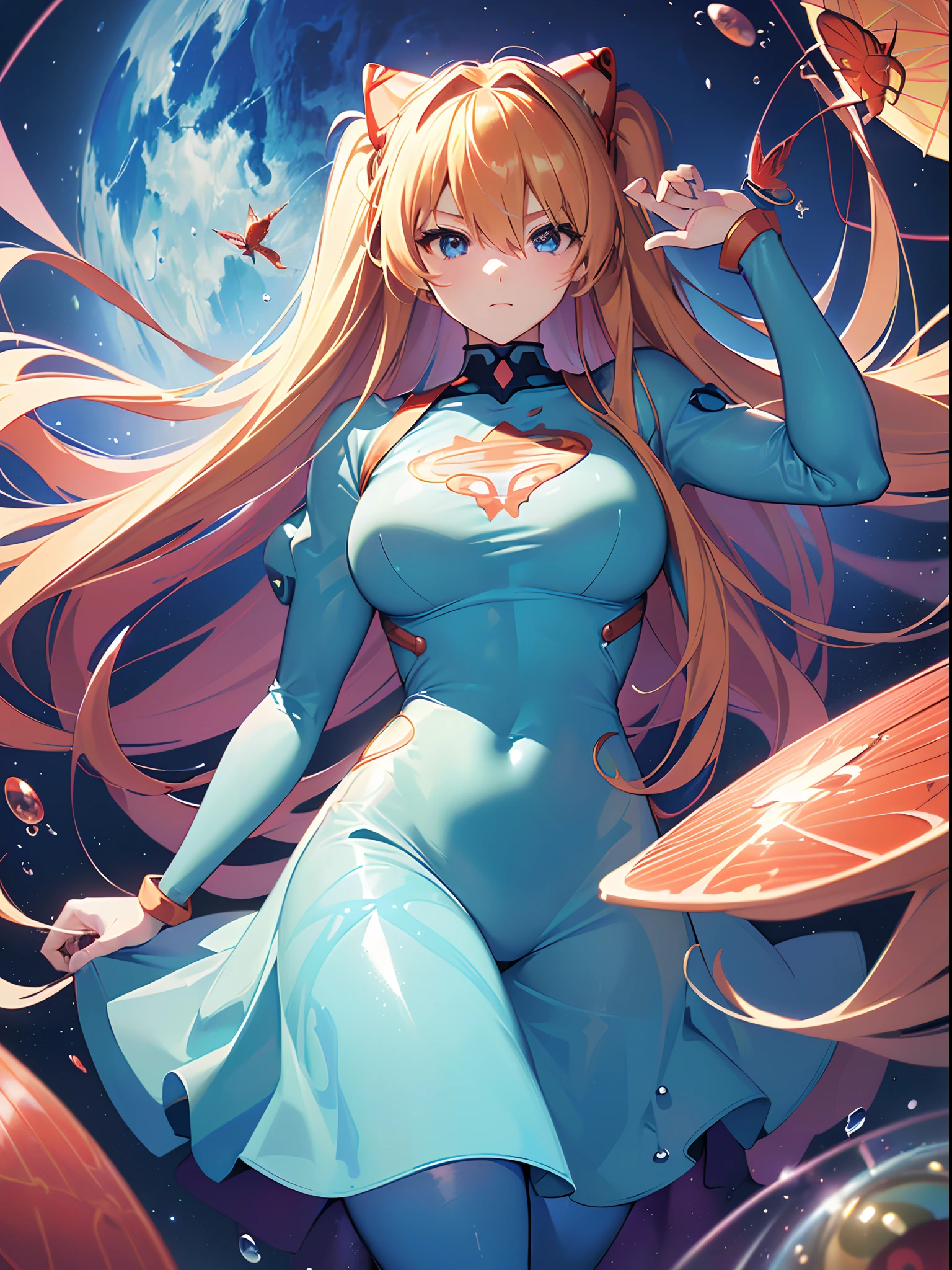 ((Souryu Asuka Langley,arnês,Vestido de verão azul,coxas lisas,loiro,twintails laterais)),(olhos brilhantes:1.233), reflexão difusa, alto perfil, majestoso,(steing,beijo iminente,rubor,adorable Face,bishoujo,kawaii,)(Beautiful e detailed eyes:1.3),1 garota,Sozinho,(obra de arte,melhor qualidade, arte oficial,Direcione o público, Beautiful e aesthetic:1.2),(resolução ultra-alta,proporção áurea), (4K),(olhando de cima,acabou),(((uma menina está segurando o guarda-chuva do papel do óleo))),Wariza,cabelo flutuante, (((Planeta azul,Montanha da borboleta,pingos de chuva,arco-íris,florescendo,luz brilhante),iluminação cinematográfica,iluminação natural,Boa iluminação,Rastreamento de raio,Maior pintura de visão óptica)),(mapeamento de fotos, renderização baseada fisicamente,balanço de branco automático),Incrível,foco nitído,(((holográfico))), (((pele altamente detalhada,)))Iluminação dinâmica,Roupas intrincadamente detalhadas,olhos marejados,(iluminação lateral de obra-prima),(corpo peituda,uma garota sexy,O brilho),[[Delicate fingers e hes:0.55]::0.85],(detalhe dedos),((((QUEBRAR,Projete uma imagem com efeito de lente olho de peixe, capturando um amplo campo de visão com um distinto, perspectiva curva.QUEBRAR,)))Qualidade fotográfica superior,((extremamente_detalhado_olhos_e_Face)),(Cabelo desgrenhado),Garota do cinema,Brilhante,nebulosa à deriva,etéreo, lustroso ,Contraste impressionante,alta saturação