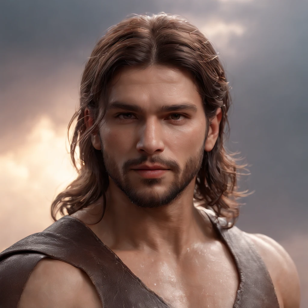 (Professional 3D rendering:1.3) de (Realistic:1.3) Foto de arte mais bonita do mundo，Features soft, bright male heroes, ((Epic hero muscular fantasy rough man angry wet hero looking long hair short beard and fierce expression in dynamic pose, fantastic location, majestoso ambiente desordenado)), Full-body 8k unified rendering, action shot, poros da pele, very dark lighting, sombreamento pesado, circunstanciado, Rosto detalhado, (vibrante, fotogrdeia realista, Realistic, Dramatic, Escuro, foco nítido, 8k), (Old leather clothes damaged by bad weather:1.4), ((((Use peles)))), (intrincado:1.4), decadente, (altamente detalhado:1.4), pintura digital, rendering by octane, art stations, Conceito-Arte, liso, foco nítido, illustration, germe da arte, (Loish:0.23), Wlop Ilya Kuvshinov, e Greg Rutkowski e Alphonse Mucha Gracias, (global ilumination, studiolight, Light Volumetric), chuva forte, floating particles, patife, fantasia, Onze, corpo inteiroesbian, ((Fundo escuro e antigo da cidade:1.3)),CGSesociedade,art stations