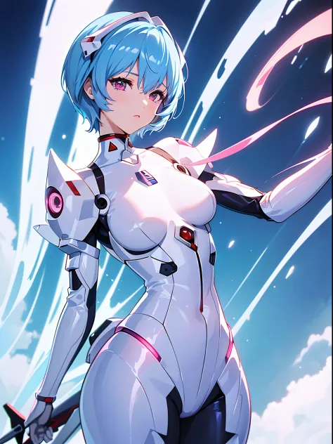 (((ayanami rei))),1girl,solo,(masterpiece,best quality, official art, beautiful and aesthetic:1.2),(ultra high res, (4k), (photo...
