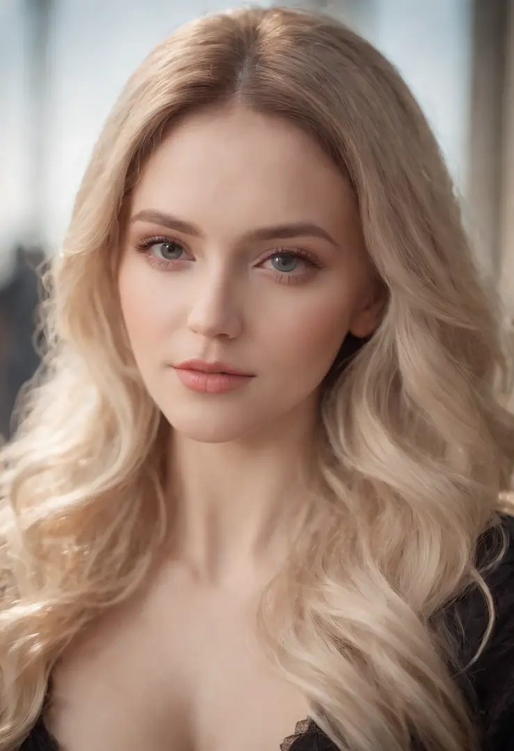 tmasterpiece，Best quality, Photorealistic， Hyper-Resolution, Ultra-realistic 8K CG，1girll，long whitr hair，Flawless face，cleavage，huge tit