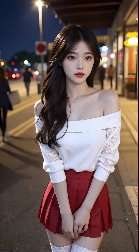 A perfect young female white-collar worker，Chinese big breasts，High picture  quality，Works of masters，Black hair，Long hair shawl，Long hair flowing over  the shoulders，Beach wave hairstyle，cropped shoulders，鎖骨，exquisite  face，Hydrated red lips