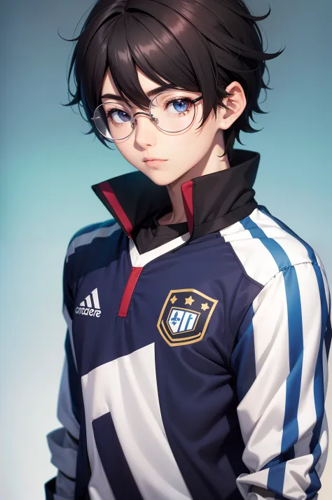 Ren Amamiya Persona,menino anime,soccer uniform , eyeglass