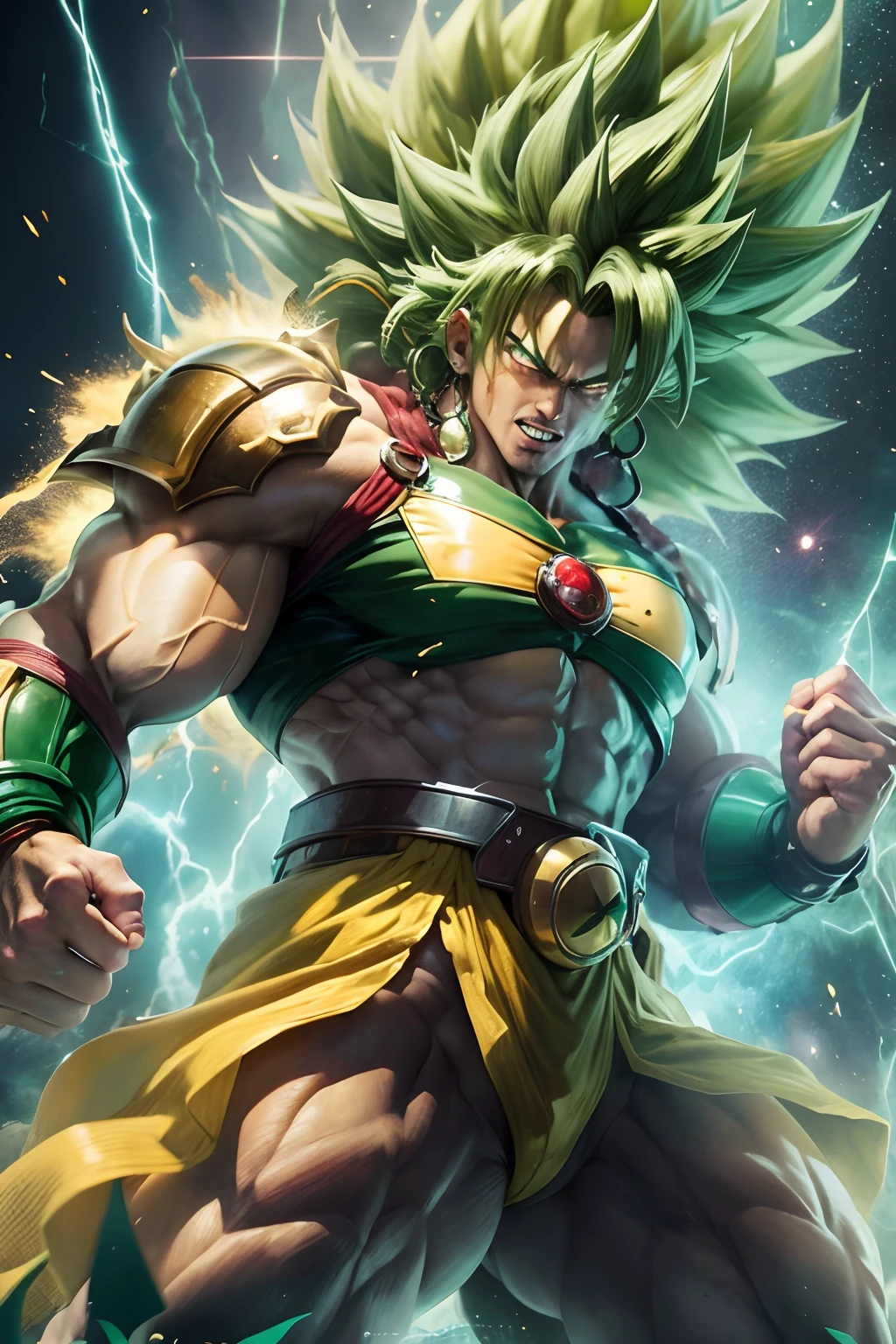 Broly Super Sayajin 4, Alto Contraste, Nitidez Alta, Ultra Resolution 