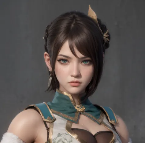 personagem do game dynasty warriors, rosto ultra detalhado, Makeup Bug Fix, rosto angelical, textura ultra realista, olhos detal...