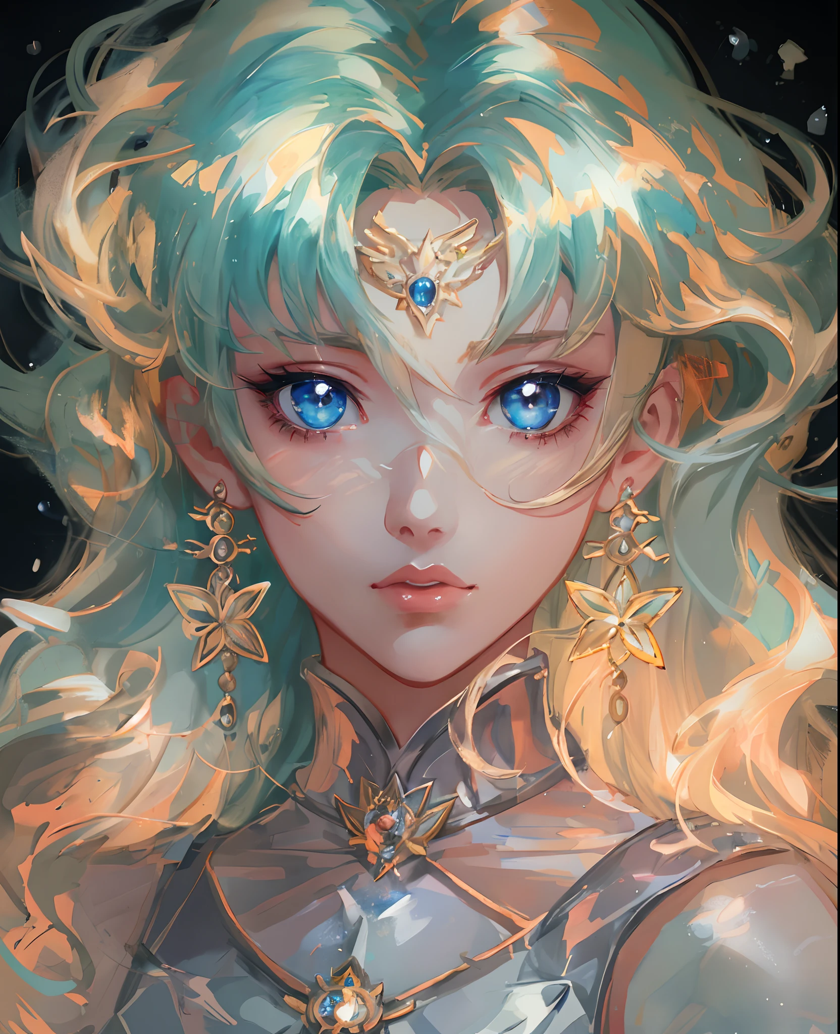 anime girl with blue eyes and blonde hair wearing a tiable, portrait knights of zodiac girl, knights of zodiac girl, detailed digital anime art, artgerm on artstation pixiv, extremely detailed artgerm, artgerm. anime illustration, stunning anime face portrait, digital anime illustration, anime fantasy illustration, the sailor galaxia. beautiful