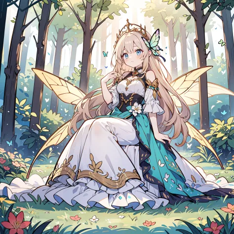 The Fairy of Light appeared in the spring in the night forest. She is a beautiful, Pale, Bright female figure with stained glass...