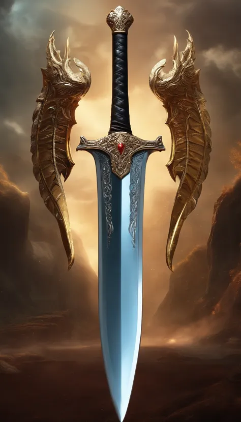 (outstanding、professional、Surreal)、detailed sword, Metallic texture, long sword