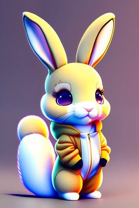 Cute and adorable cartoon anthropomorphic rabbit in delivery suit an anime nendoroid , fantasy, ears, dreamlike, surrealism, super cute, trending on artstation, furry, fur