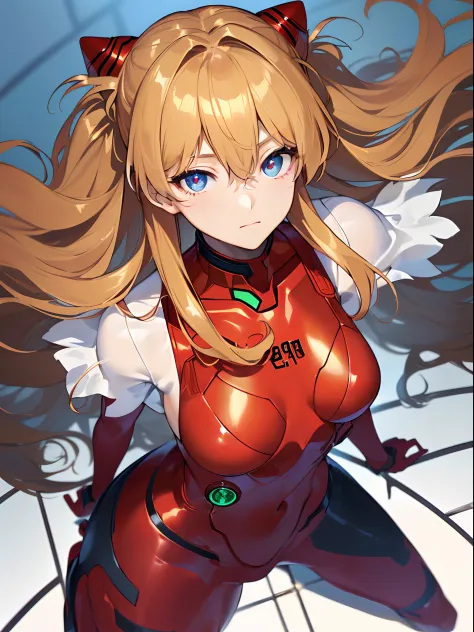 ((souryuu asuka langley, interface headset, red leotard:1.4, blonde)),(glowing eyes:1.233),(beautiful and detailed eyes:1.1),(ex...