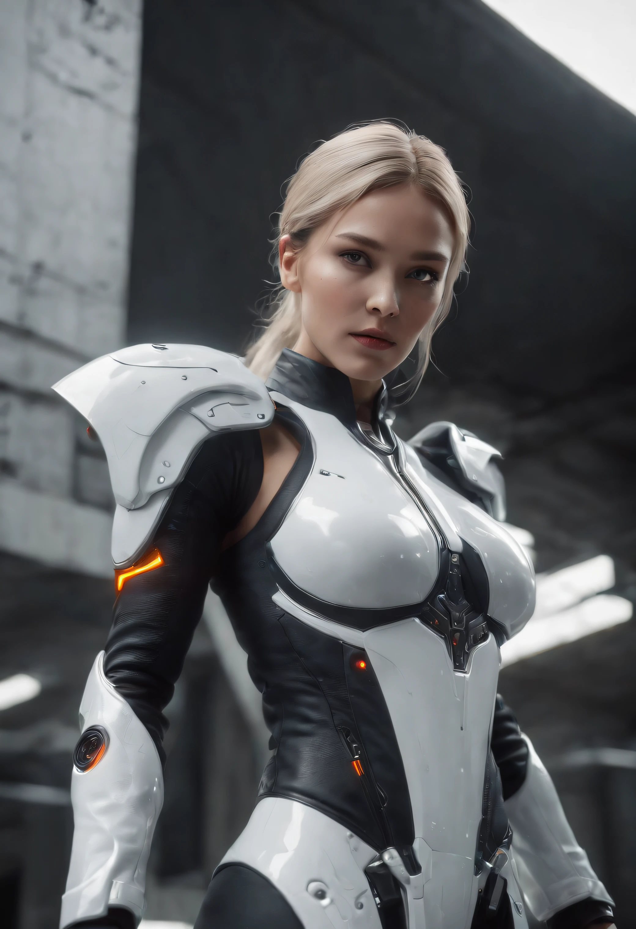 ((top quality)), ((masterpiece)), ((realist)), (The details), (Fotorrealist:1.5), The girl from the future, Japanese,(thick body), (White suit), 23years,The armor lights up, Cyber hat, Abdominal exposure,Looking at the camera, dynamicposes, Science-Fiction, HdR, ray tracing, NVIDIA RTX, The ultra-Highres, Unreal 5, Sub-Surface Scatterring, textured PBR, Post-processing, Anisotropic filtering, Depth of fields, maximum sharpness and sharpness, rule of thirds、8K RAW、(Luminescent Particles:1.4)、(super-detailed CG、Unity 8k Wallpapers、lighting like a movie、Lens flare)、black metal face, Blood, cyber fists, wings, fire, lighted eyes, reflector、sharp focus、Cyberpunk art、cyberpunk architecture、