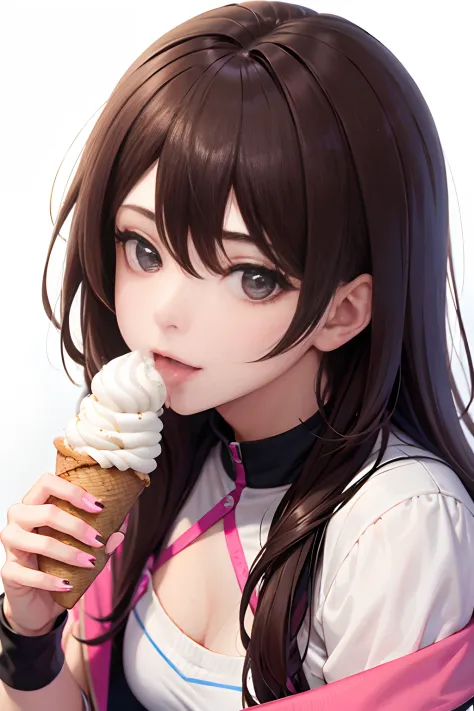 tmasterpiece，best qualityer，A girl licks ice cream