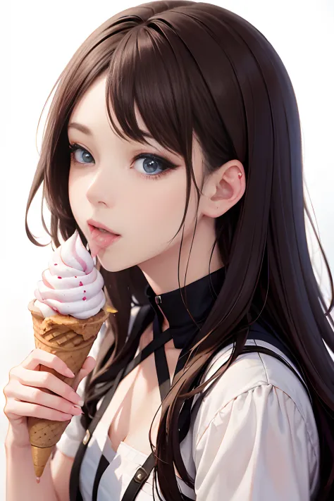 tmasterpiece，best qualityer，A girl licks ice cream