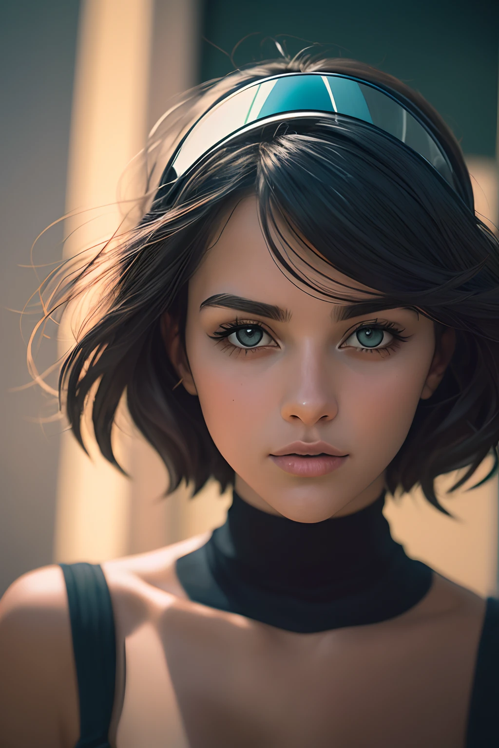 Women, old, face viewer,fcRetrato, Stunning and intricate full color portrait, with a black turtleneck, epic character composition, por Ilya Kuvshinov, alessio albi, nina masic, sharp focus, natural  lighting, Subsoil Scatter, f2, 35mm, Film grain