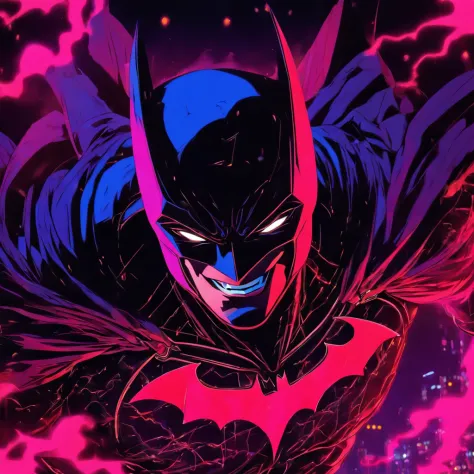 Bat man neon red