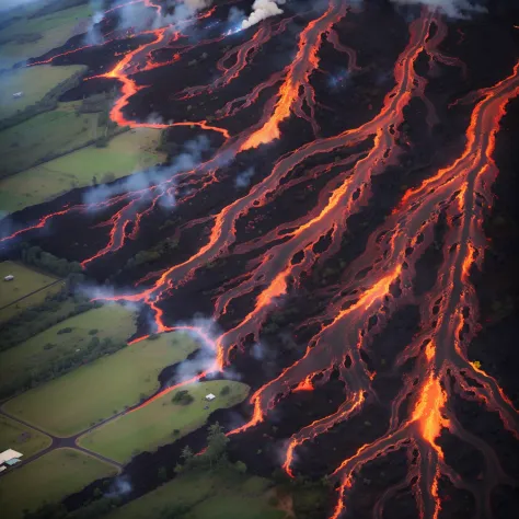 Hawaiian Volcano Kilauea Lava Flows