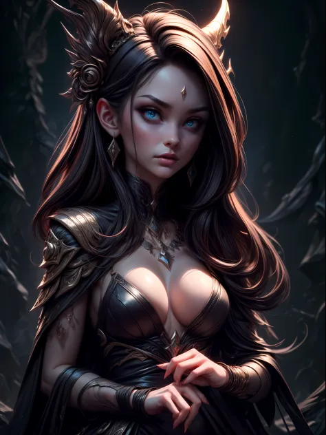 (best quality,highres,masterpiece:1.2),ultra-detailed,(realistic,photorealistic,photo-realistic:1.37),evil witch,scary detailed face,piercing eyes with a hint of red,sharp and menacing nails,dark and eerie magic,evoking a sense of ominous power,demonstrati...