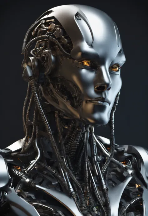 complejo 3d render ultra detallado de un hermoso perfil de porcelana hombre android cara, cyborg, Robotic Parts, 150 mm, hermoso estudio luz suave, luz de borde, detalles vibrantes, ciberpunk lujoso, encaje, hiperrealista, anatomical, facial muscles, elect...