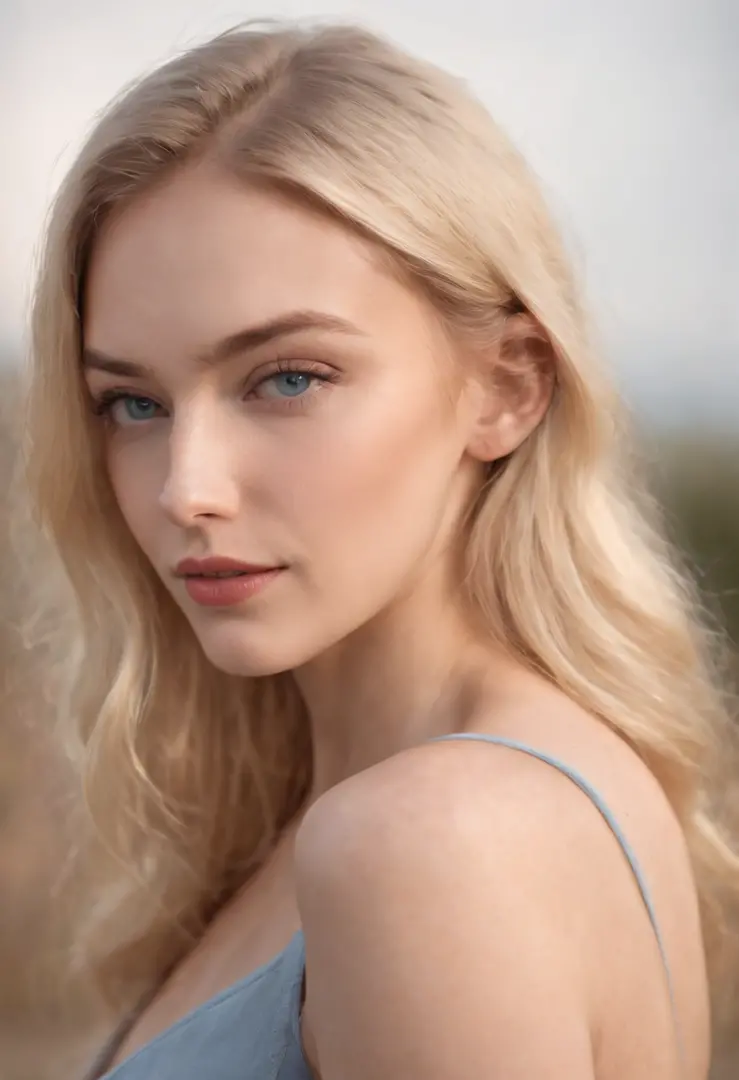 Nikon Z 85mm, Beautiful, Petite 18-year-old supermodel, a blond, Bright blue eyes, Fit,  skinny,((High detailed skin, Skin Details)), Sharp Focus,, 8K UHD, Digital SLR, High quality, russian face, naked ,open legs ,beautiful body, medium breast