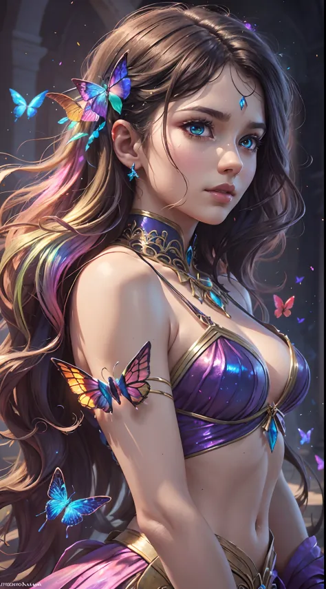 (((masterpiece))), (((ornate))), (((best quality))), ((ultra-detailed)), (highly detailed CG illustration), ((an extremely delicate and beautiful)), cinematic light. Create a stunning fantasy artwork that mimics the style of currently trending masters of t...