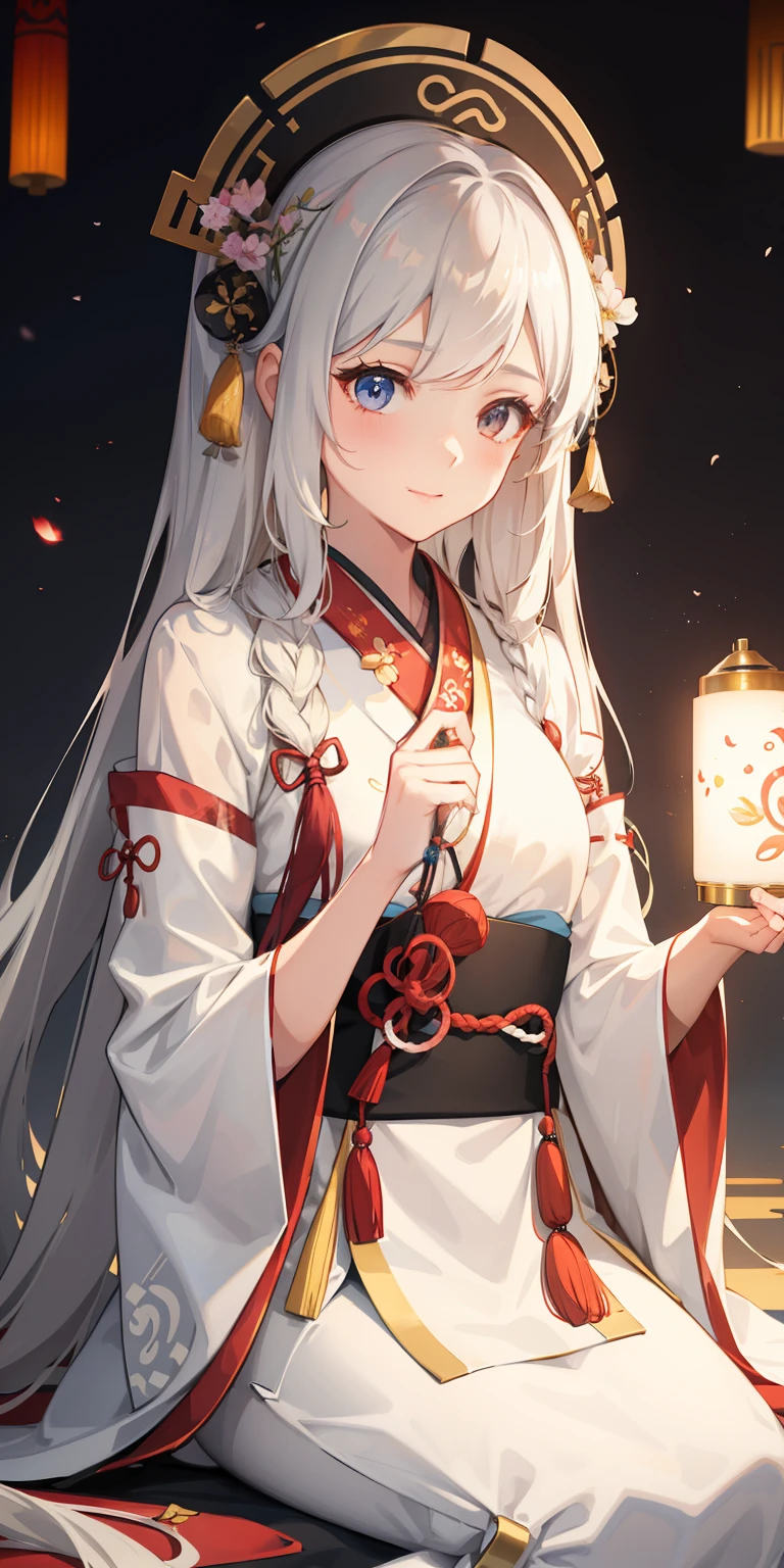 1 Mädchen, (hanfu), glühend, Seitenlicht, Hintergrund,