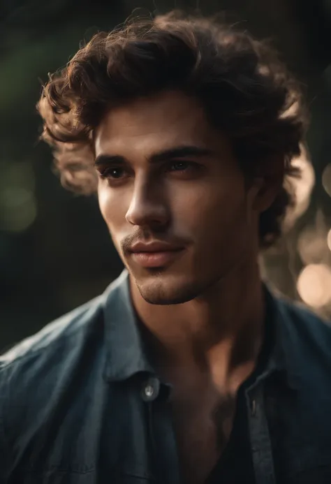 Cinematic soft lighting illuminates a beautiful Brazilian male model with  stunni - SeaArt AI