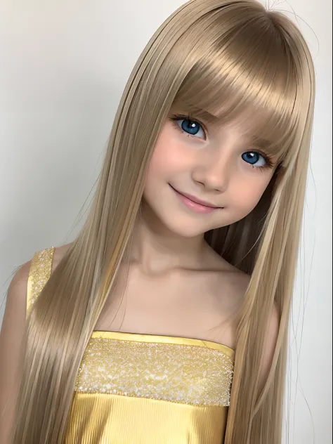 Beautiful super long straight silky soft hair shining dazzling golden color、bright expression、Blonde girl posing with white top、long golden silky bangs between the eyes,,,,,,、Facial bangs、fair skin with glossy skin、Pink cheeks、Shiny cheeks、Real life girls、...