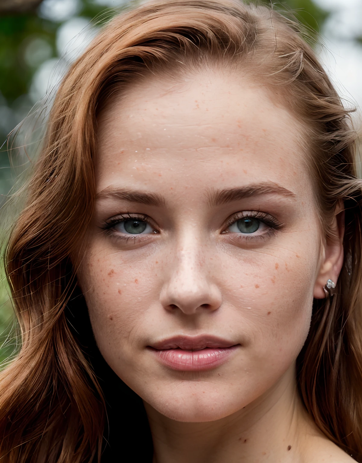 A close up of a woman with freckles on her face - SeaArt AI