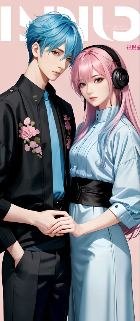 ((Male and female couples)), window, Idol Photos, Magazine covers, Photos of actors, Professional Photos, Height difference, tall male, Happiness, youthfulness, extra detailed face, detailed punk hair, very detailed character, inspired by Sim Sa-jeong, Cai...