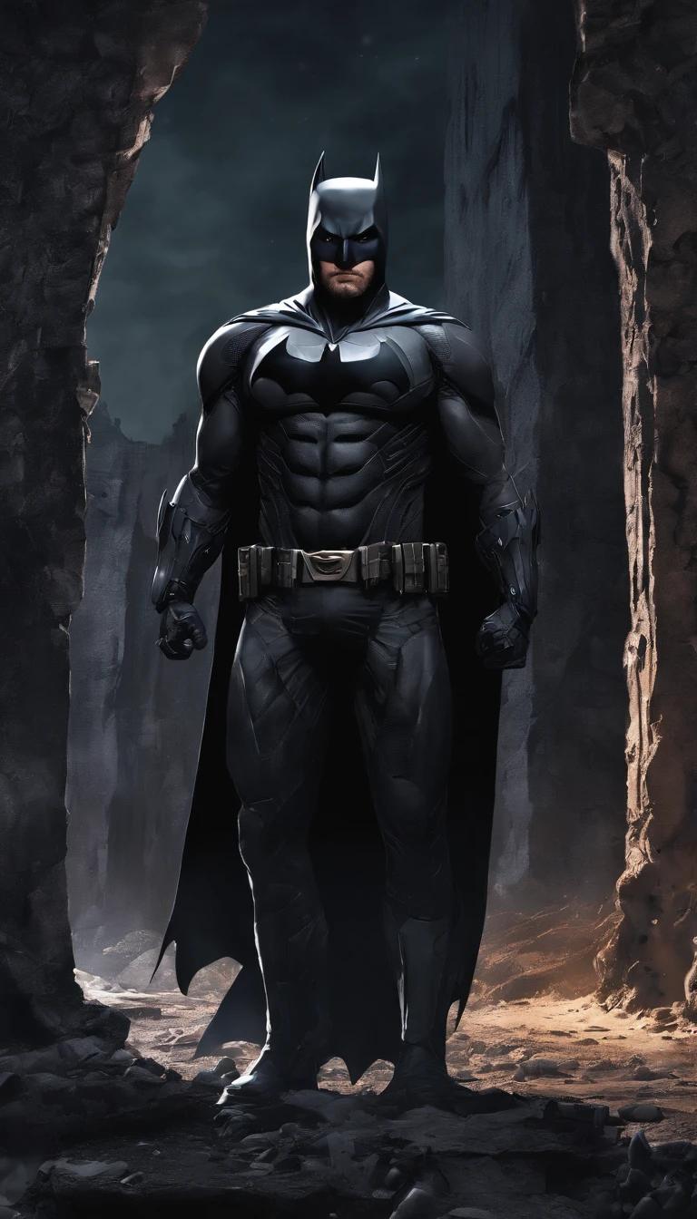 Batman in a cave with a dark background - SeaArt AI