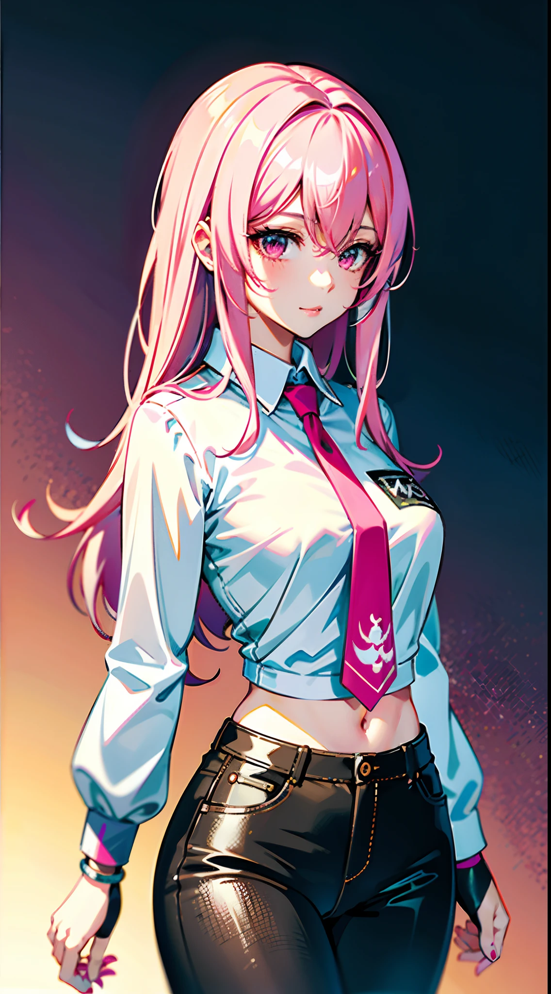 anime girl with pink hair and a white shirt and black pants, seductive anime girl, guweiz on pixiv artstation, attractive anime girl, guweiz on artstation pixiv, at pixiv, detailed digital anime art, guweiz, smooth anime cg art, best anime 4k konachan wallpaper, top rated on pixiv