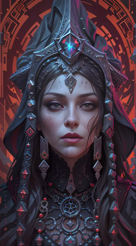 Satanic priestess Concept art portrait by Casey Weldon, Olga Kvasha, Miho Hirano, hyperdetailed intricately detailed gothic art ...