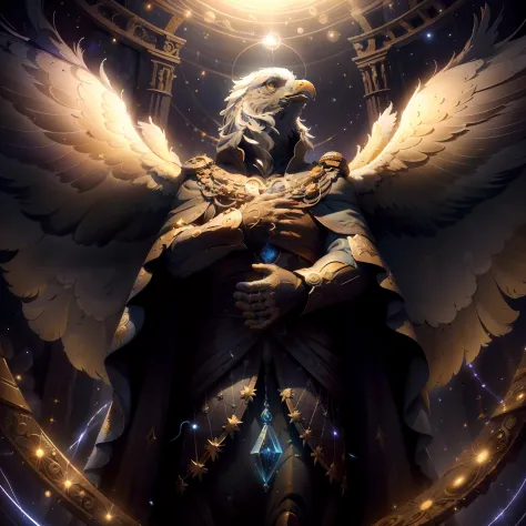 "Describe Astraloth, a deity passionately adored by the Veridians. He is a unique blend of a majestic eagle and a luminous snail...