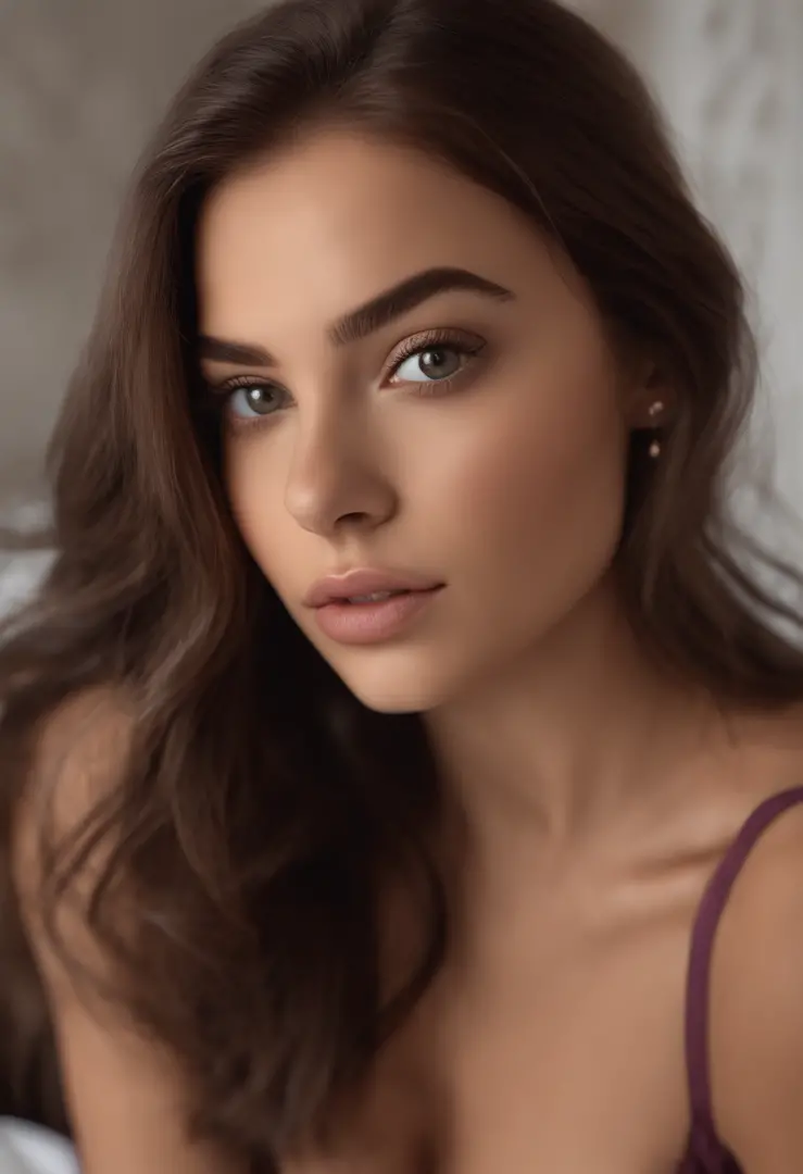 arafed woman with large breasts, sexy girl with green eyes, portrait sophie  mudd, brown hair and large eyes, selfie of a young woman - SeaArt AI