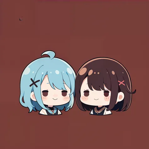 Anime wallpapers of two cute anime characters with blue hair - SeaArt AI