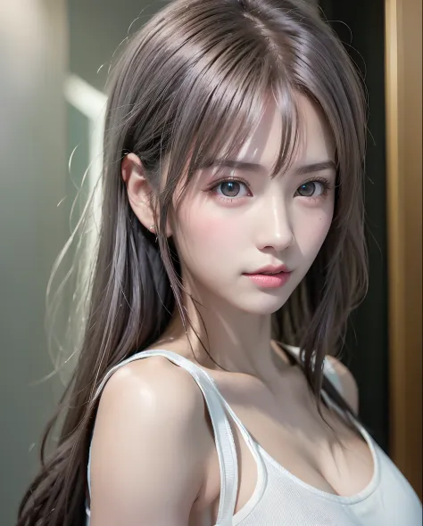 top-quality、8K Masterpiece、超A high resolution、(Photorealsitic:1.3)、Raw photo、女の子1人、silver white hair、poneyTail、glowy skin、1 super beautiful college girl、((super realistic details))、portlate、globalillumination、Shadow、octan render、8K、ultrasharp、highly intric...