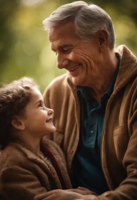 Portrait of a father: loving eyes, kind smile, wise and gentle face ...